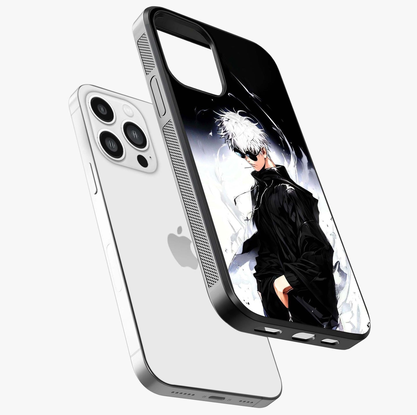 Limitless Shadow King Glass Case laid diagonally highlighting side profile, edges and glossy glass shine.