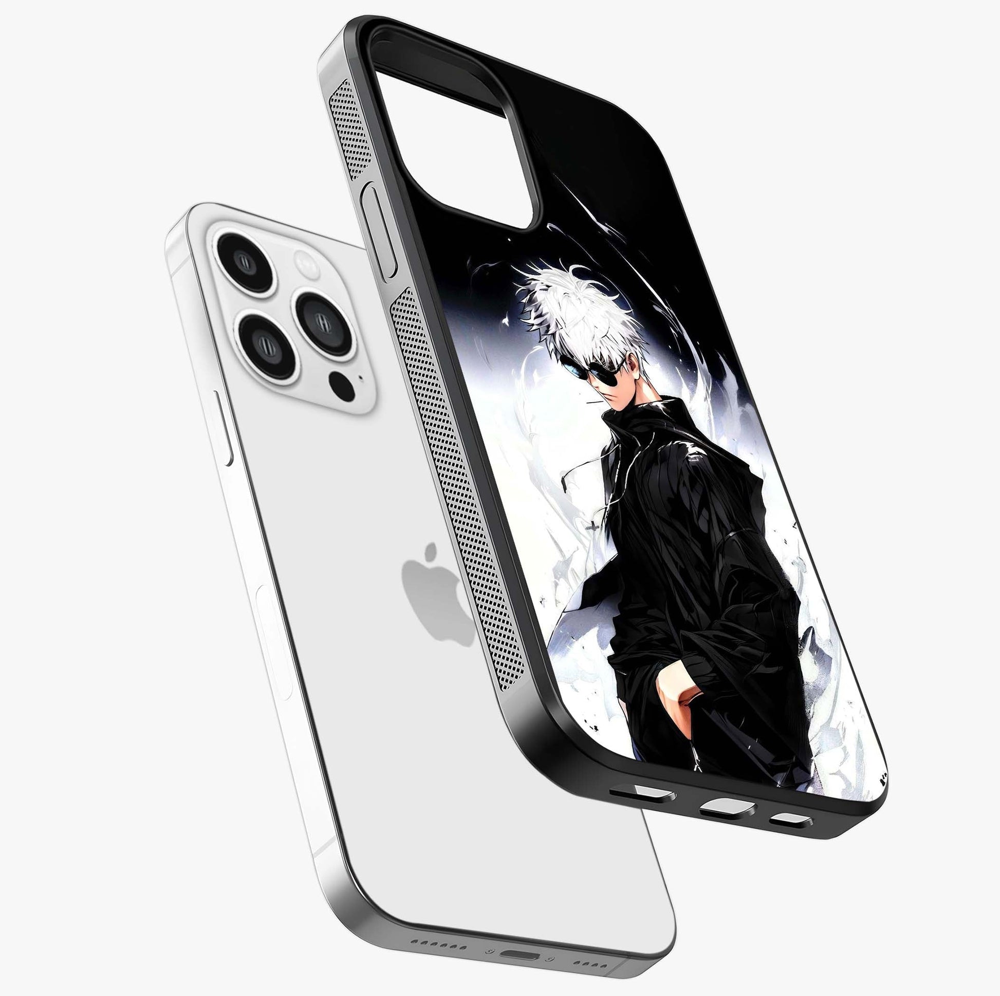 Limitless Shadow King Glass Case laid diagonally highlighting side profile, edges and glossy glass shine.