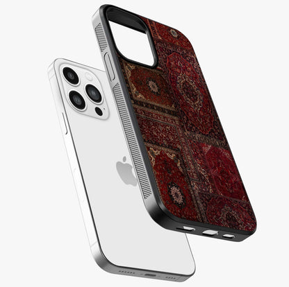 Persian Velvet Tale Glass Case laid diagonally highlighting side profile, edges and glossy glass shine.