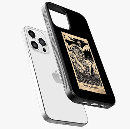 The Empress Glass Case laid diagonally highlighting side profile, edges and glossy glass shine.