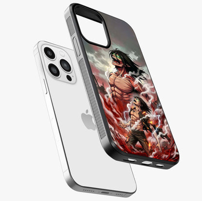 Titan Awakening Fury Glass Case laid diagonally highlighting side profile, edges and glossy glass shine.