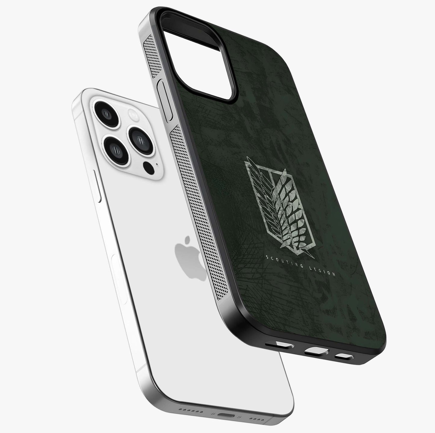 Wings Of Freedom Glass Case laid diagonally highlighting side profile, edges and glossy glass shine.