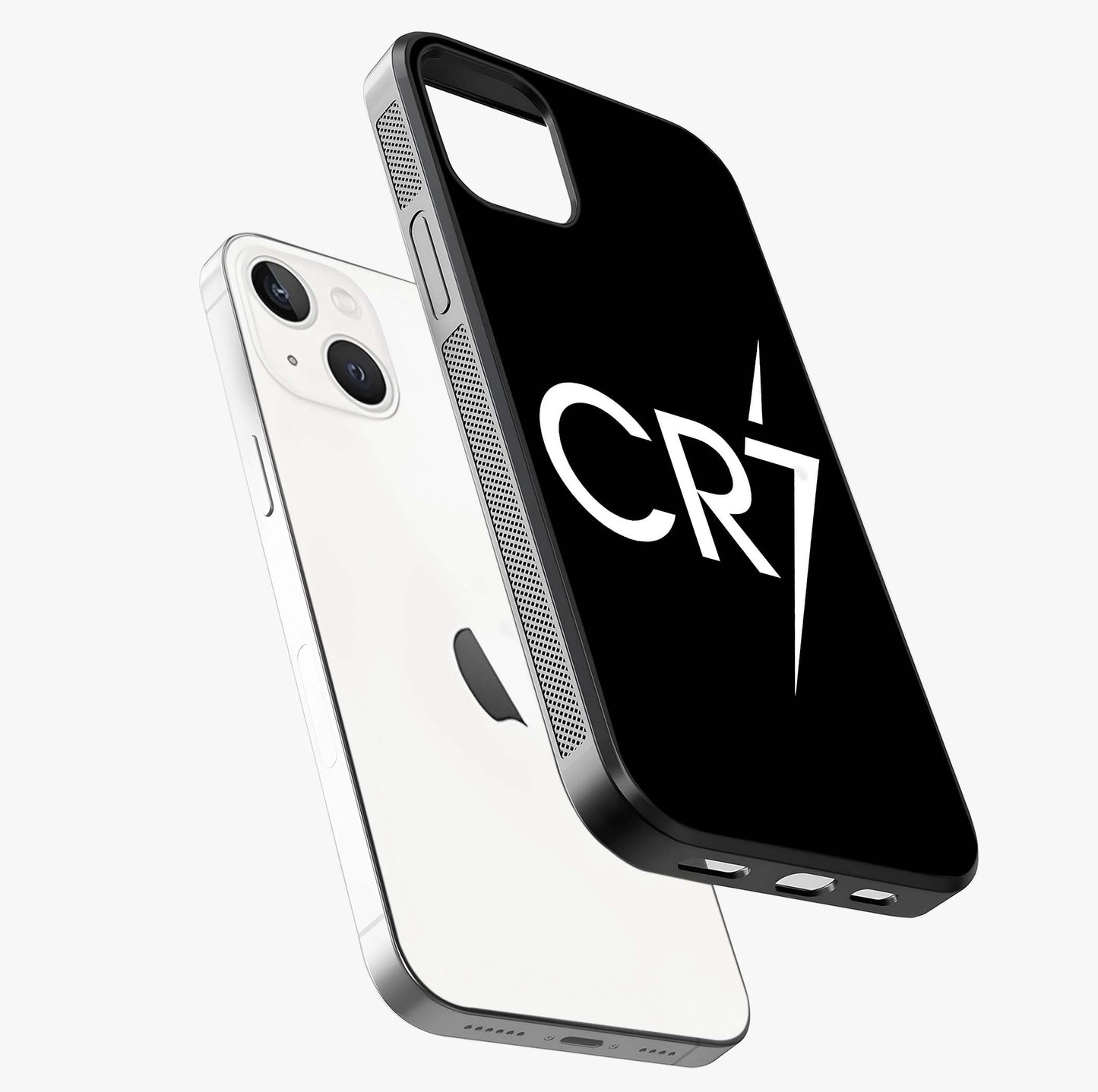 Cr7 Elite Strike Glass Case laid diagonally highlighting side profile, edges and glossy glass shine.