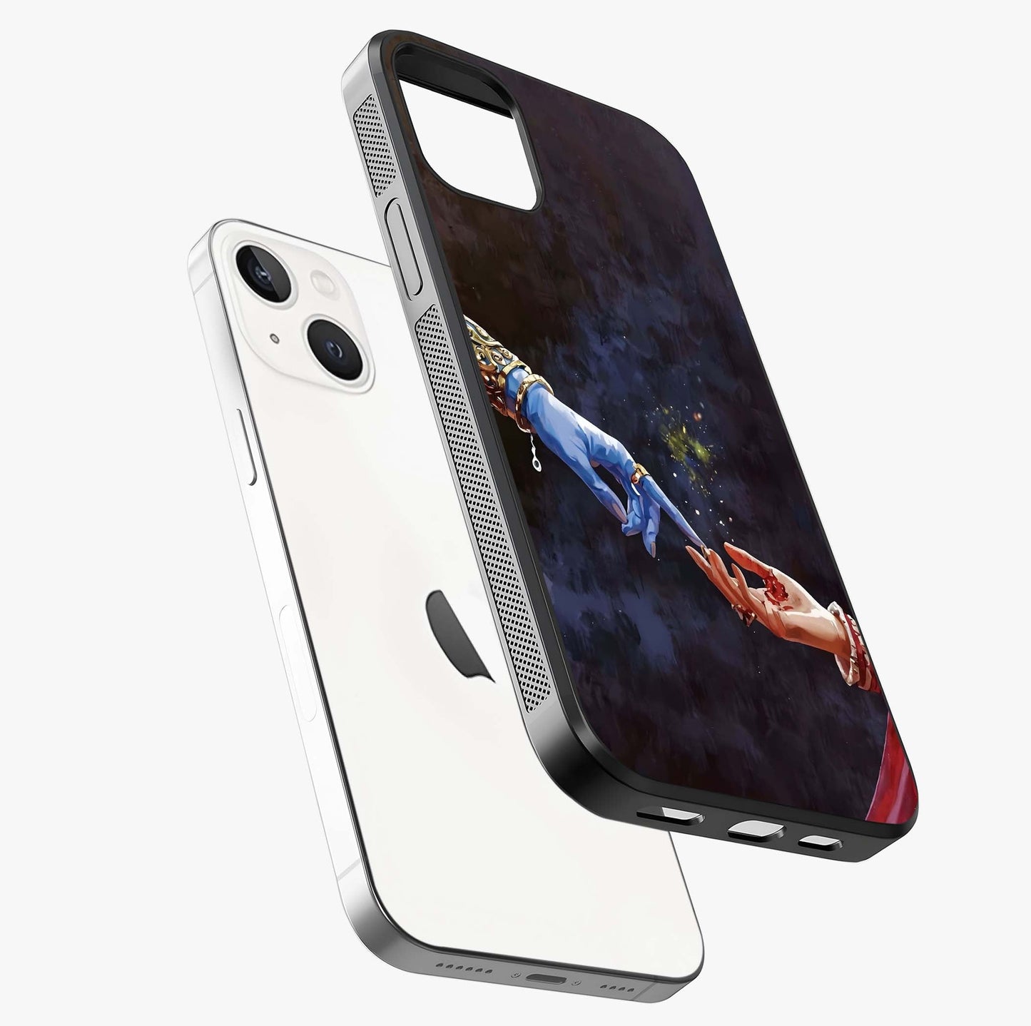 Divine Touch Eternal Glass Case laid diagonally highlighting side profile, edges and glossy glass shine.