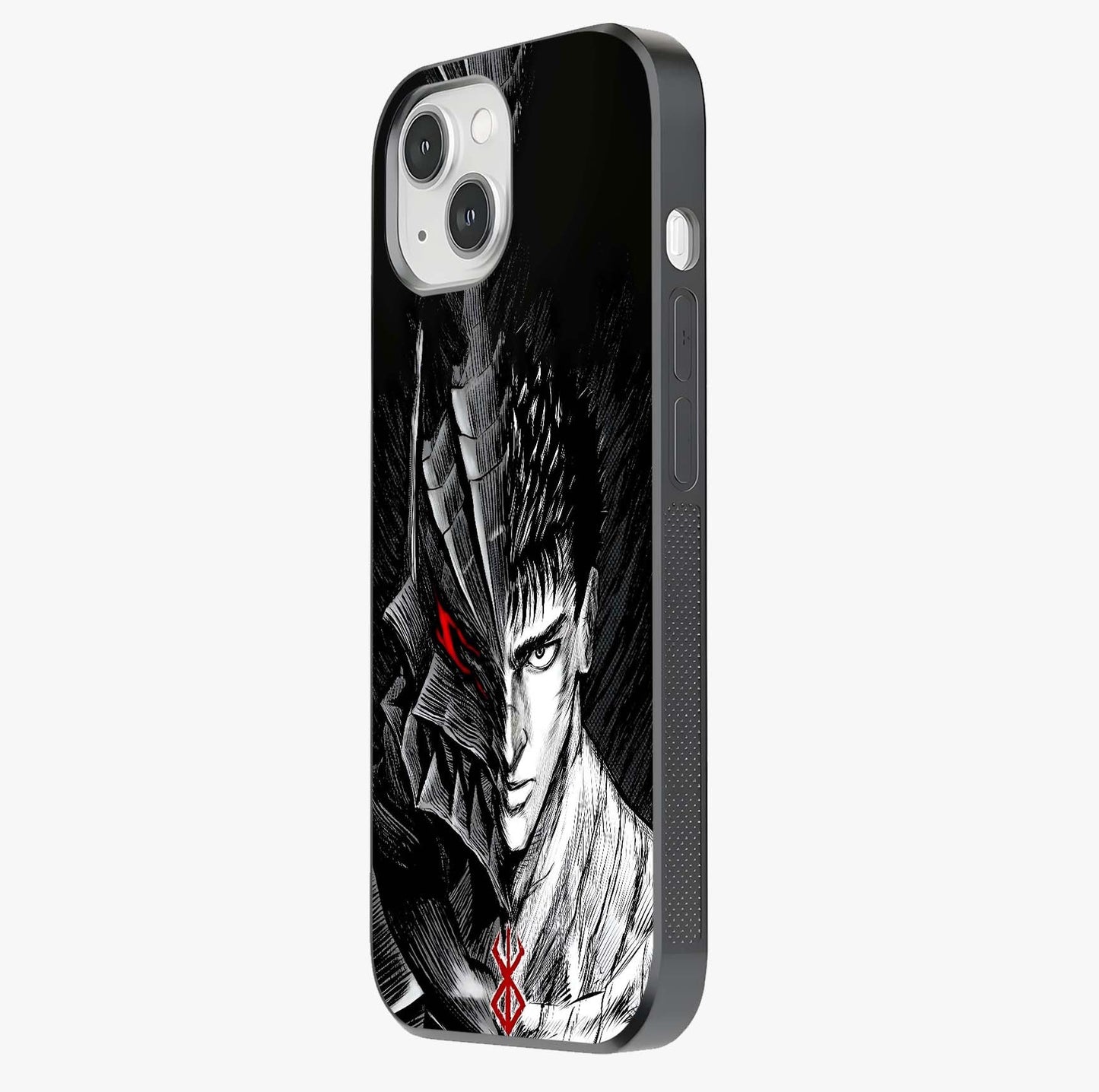 Berserker Blood Oath Glass Case photographed in natural light showing reflective finish and design depth.