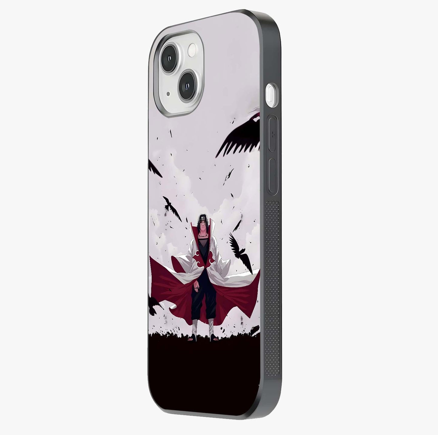 Crimson Crow Ascension Glass Case photographed in natural light showing reflective finish and design depth.
