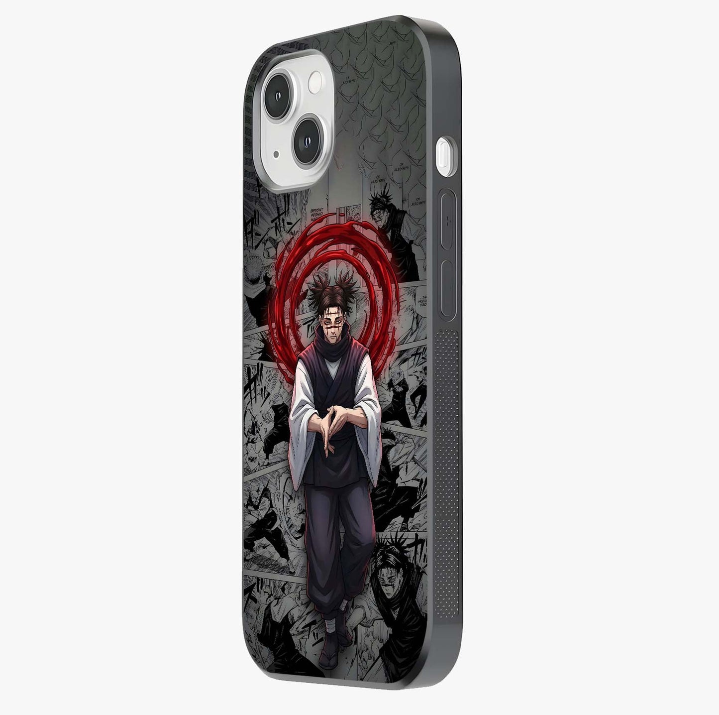 Cursed Ritual Ascension Glass Case photographed in natural light showing reflective finish and design depth.