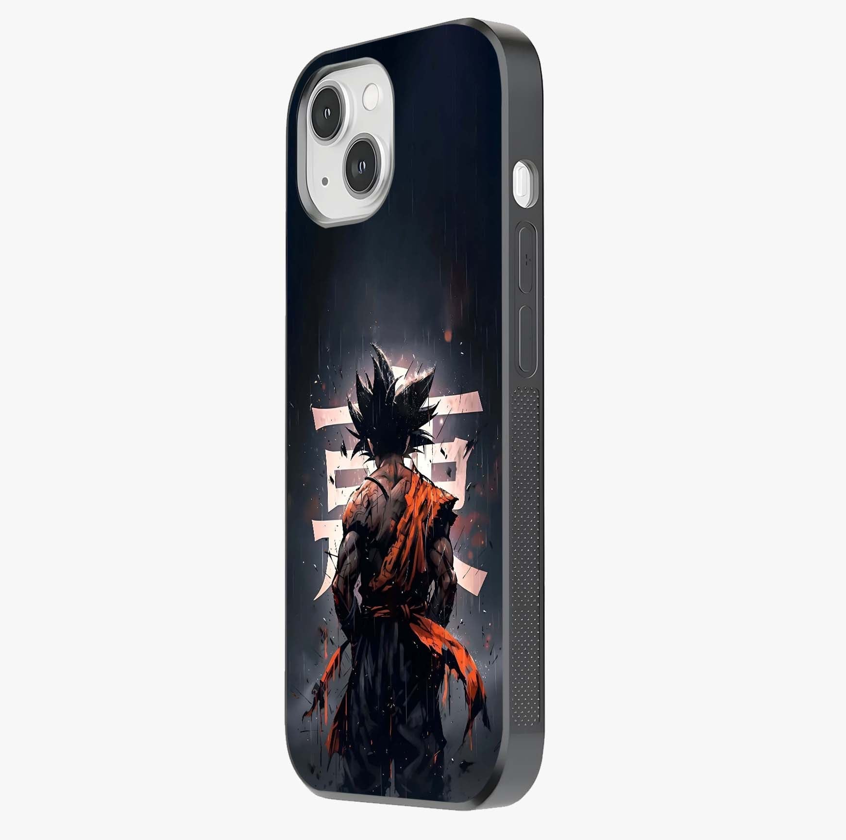 Dark Warrior In Rain Glass Case photographed in natural light showing reflective finish and design depth.