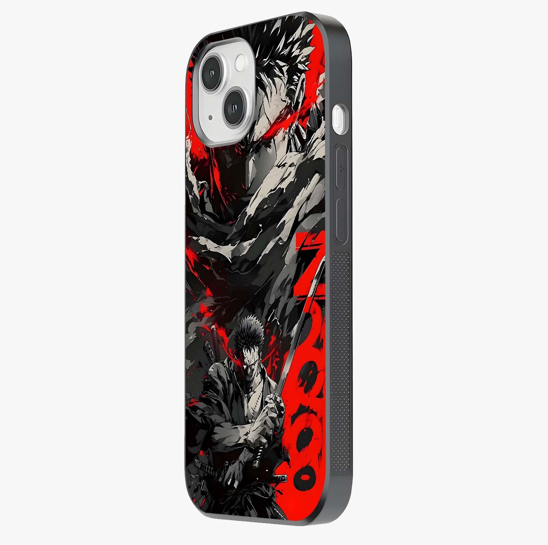 Demon Sword Resolve Glass Case photographed in natural light showing reflective finish and design depth.