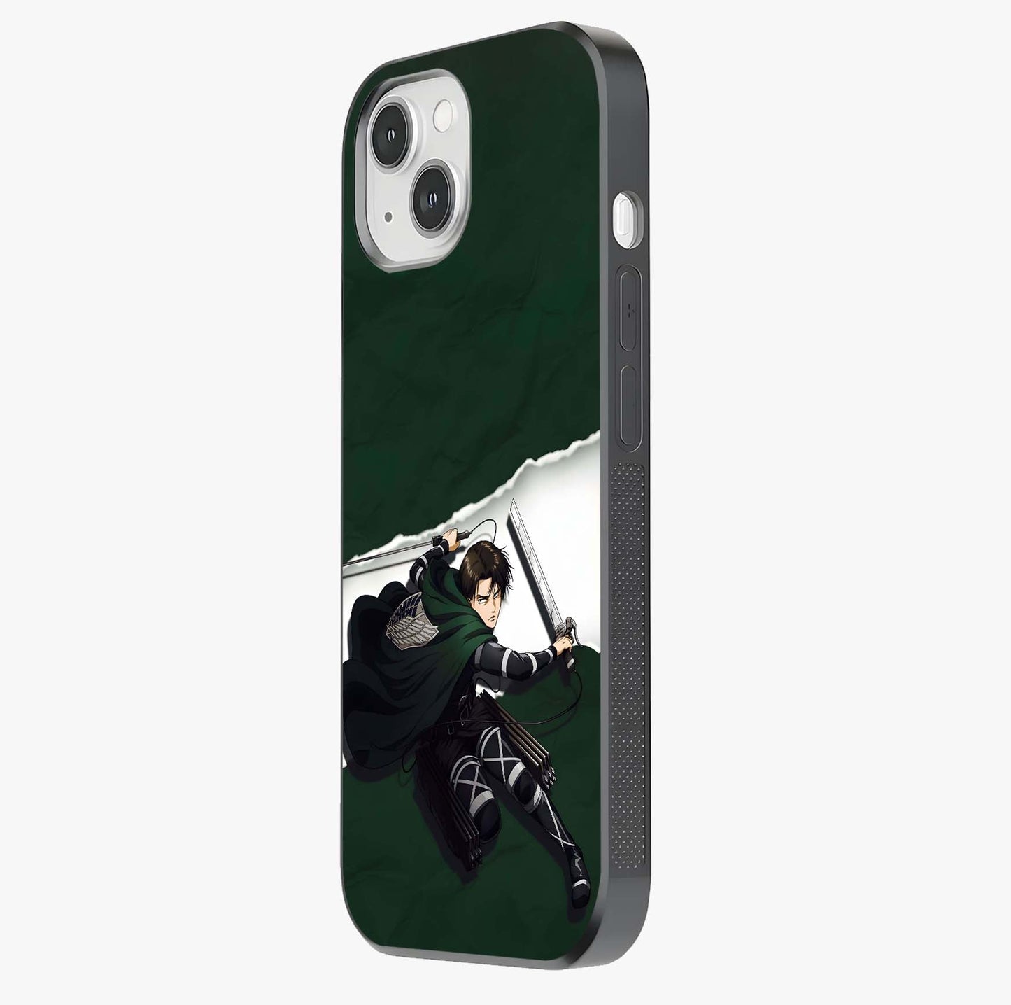 Emerald War Vanguard Glass Case photographed in natural light showing reflective finish and design depth.