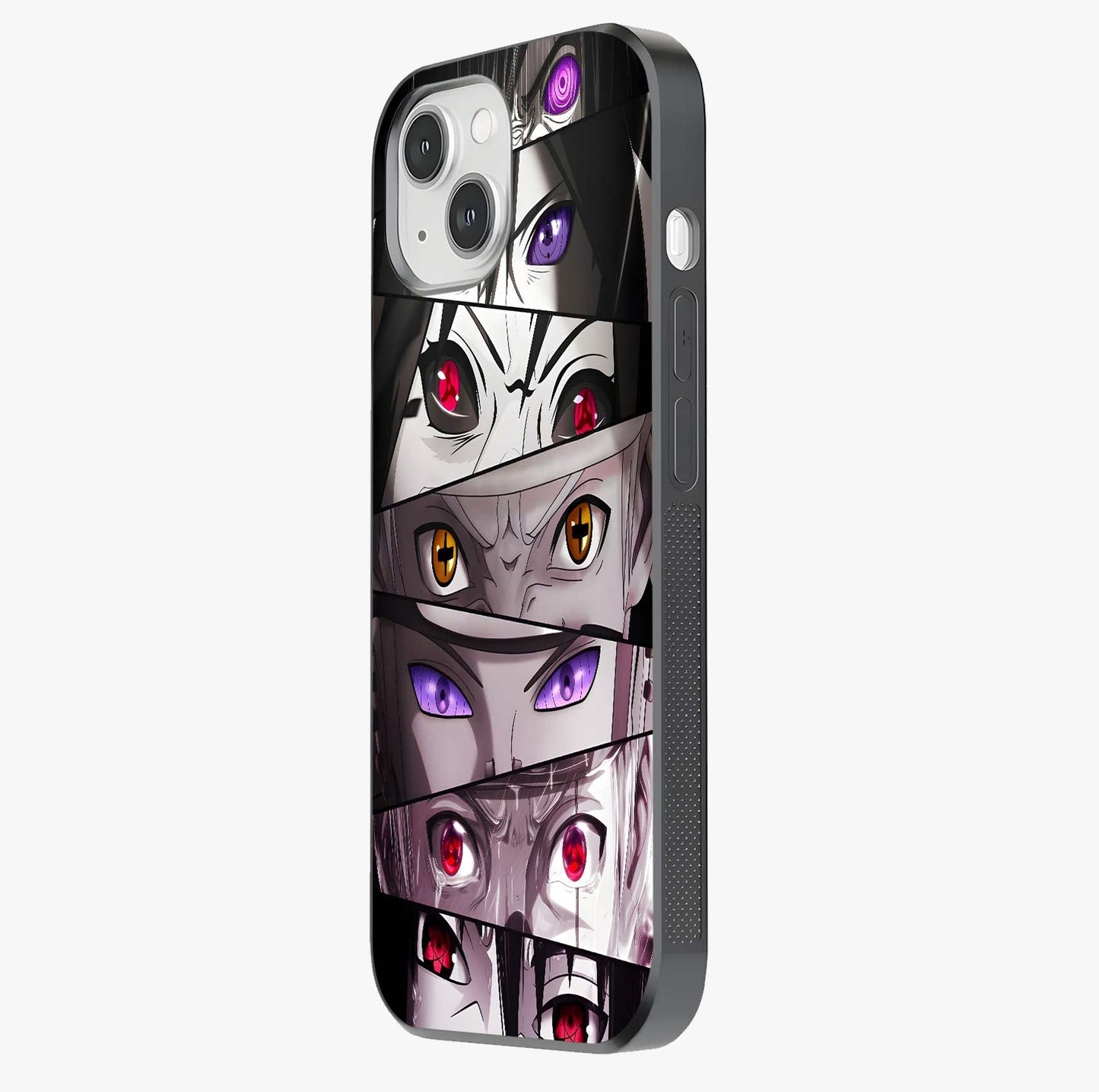 Eyes Of Destiny Glass Case photographed in natural light showing reflective finish and design depth.