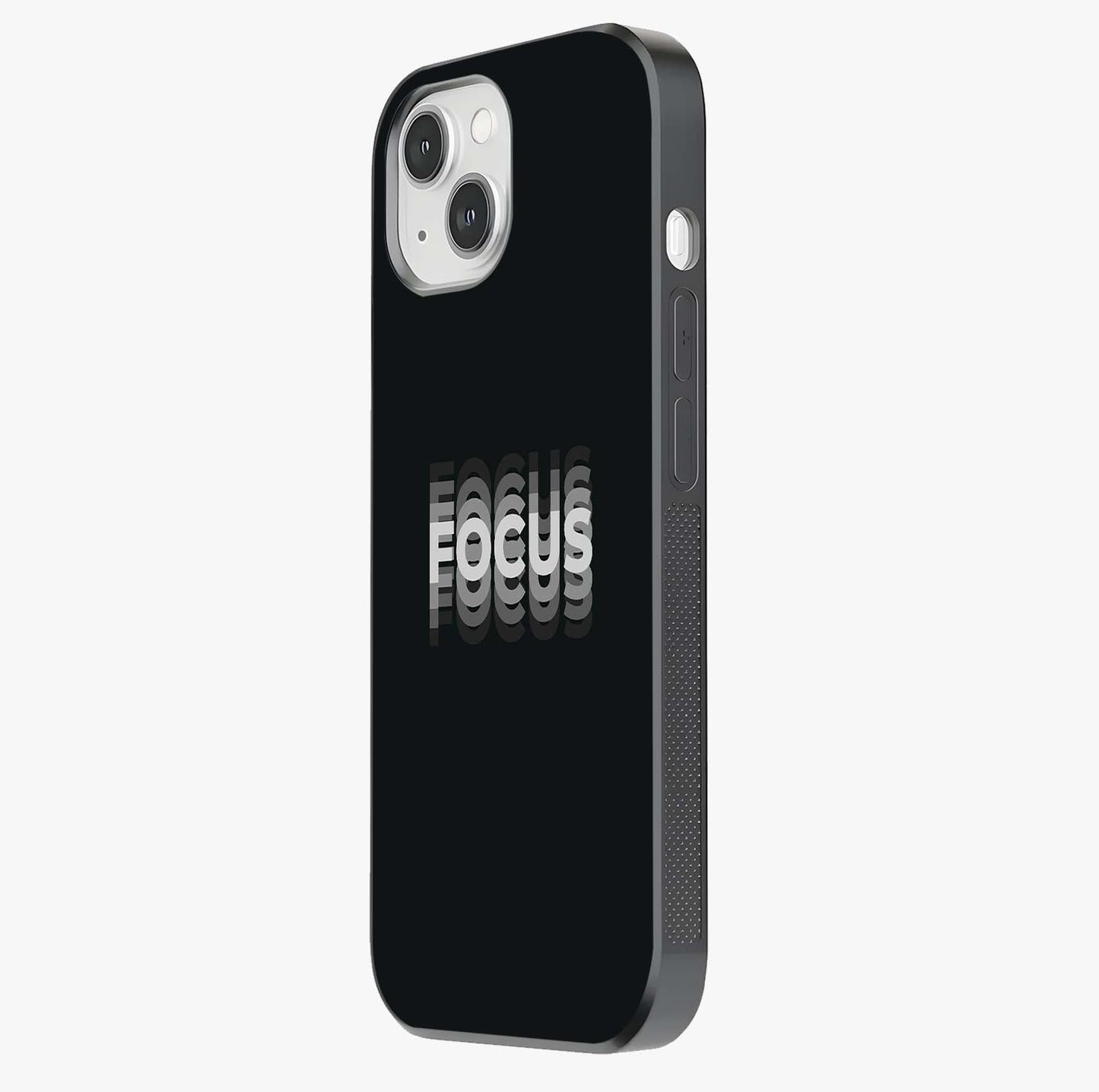 Focus Mode On Glass Case photographed in natural light showing reflective finish and design depth.