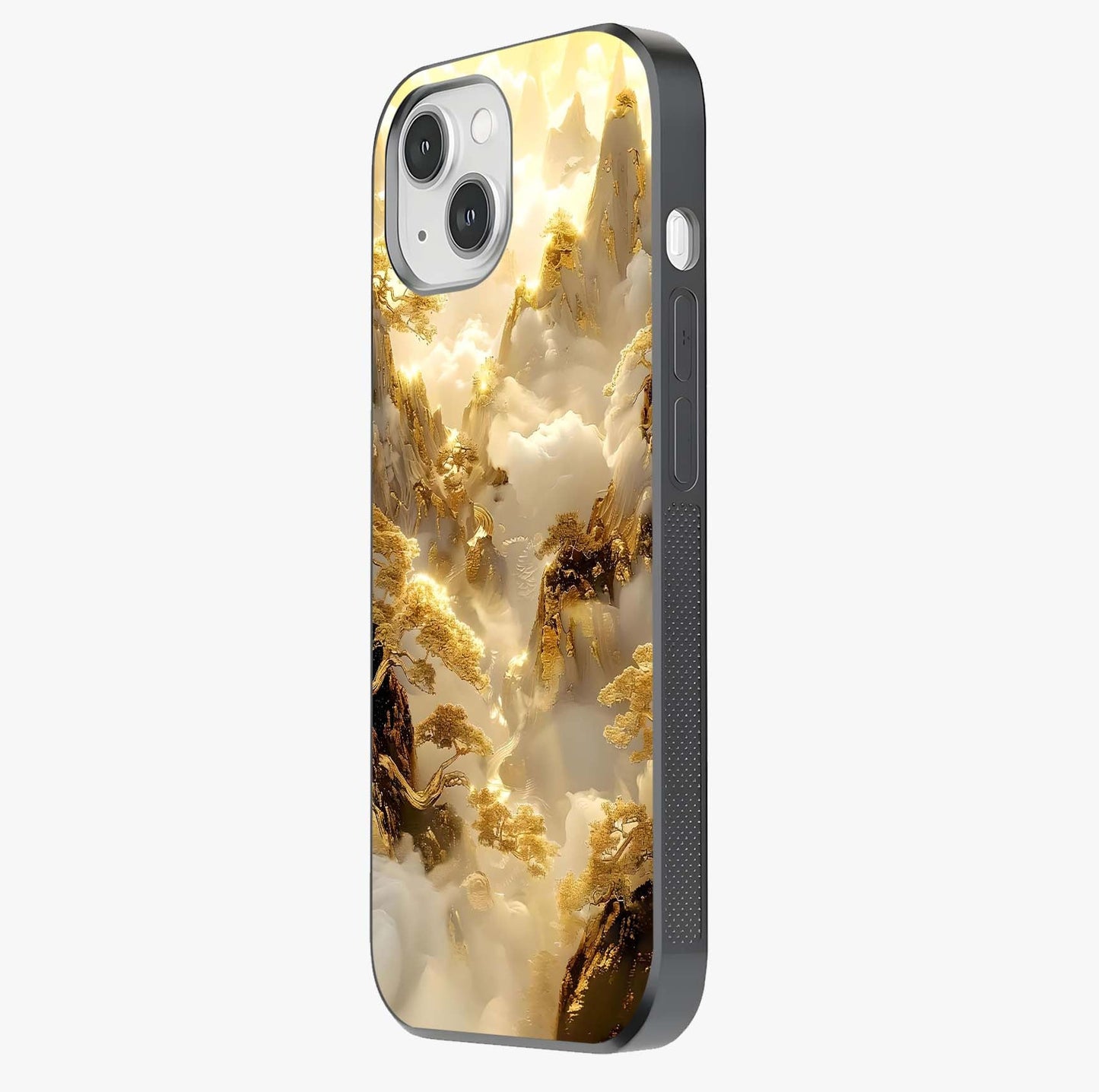 Gates Of Illumination Glass Case photographed in natural light showing reflective finish and design depth.