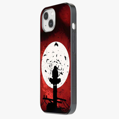 Itachi Limited Edition Naruto Anime Glass Case photographed in natural light showing reflective finish and design depth.