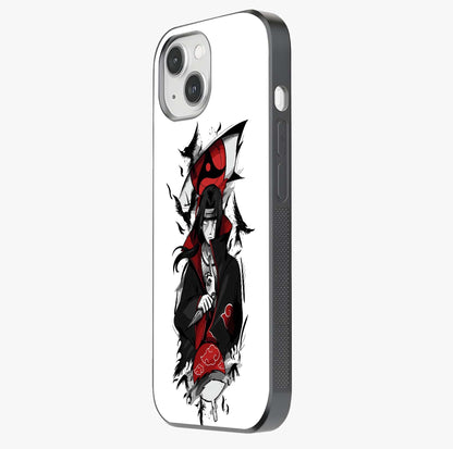 Itachi Sharingan Glass Case photographed in natural light showing reflective finish and design depth.