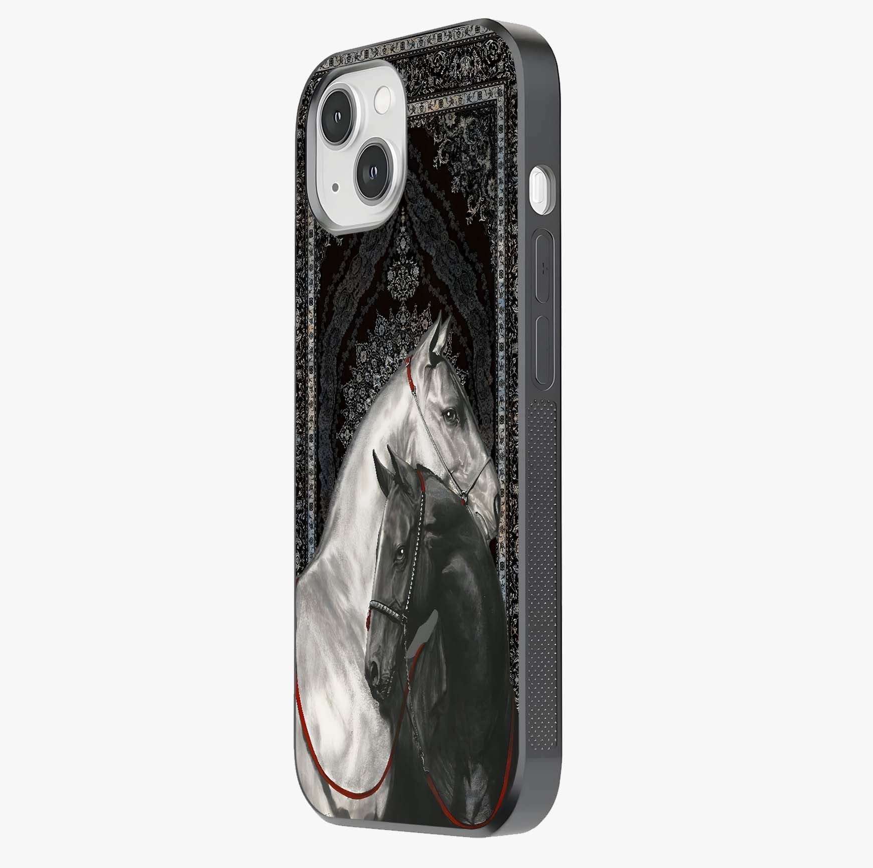Majestic Ride Legacy Glass Case photographed in natural light showing reflective finish and design depth.