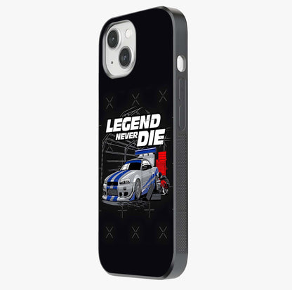Midnight Racing Legacy Glass Case photographed in natural light showing reflective finish and design depth.