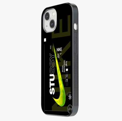 Neon Street Edition Glass Case photographed in natural light showing reflective finish and design depth.
