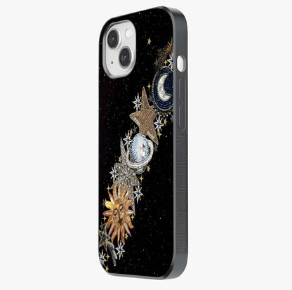 Pearls Universe Object Glass Case photographed in natural light showing reflective finish and design depth.