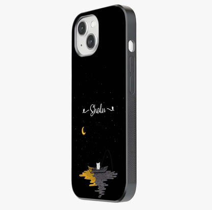 Silent Night Row Glass Case photographed in natural light showing reflective finish and design depth.