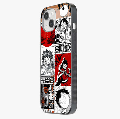 Strawhat Chaos Panels Glass Case photographed in natural light showing reflective finish and design depth.