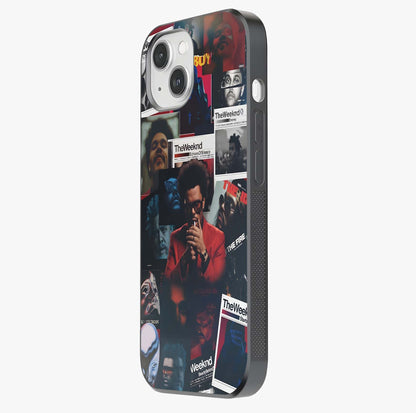 The Weeknd Glass Case photographed in natural light showing reflective finish and design depth.