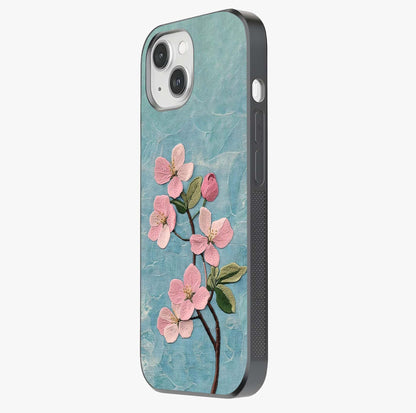 Threaded Blossom Breeze Glass Case photographed in natural light showing reflective finish and design depth.