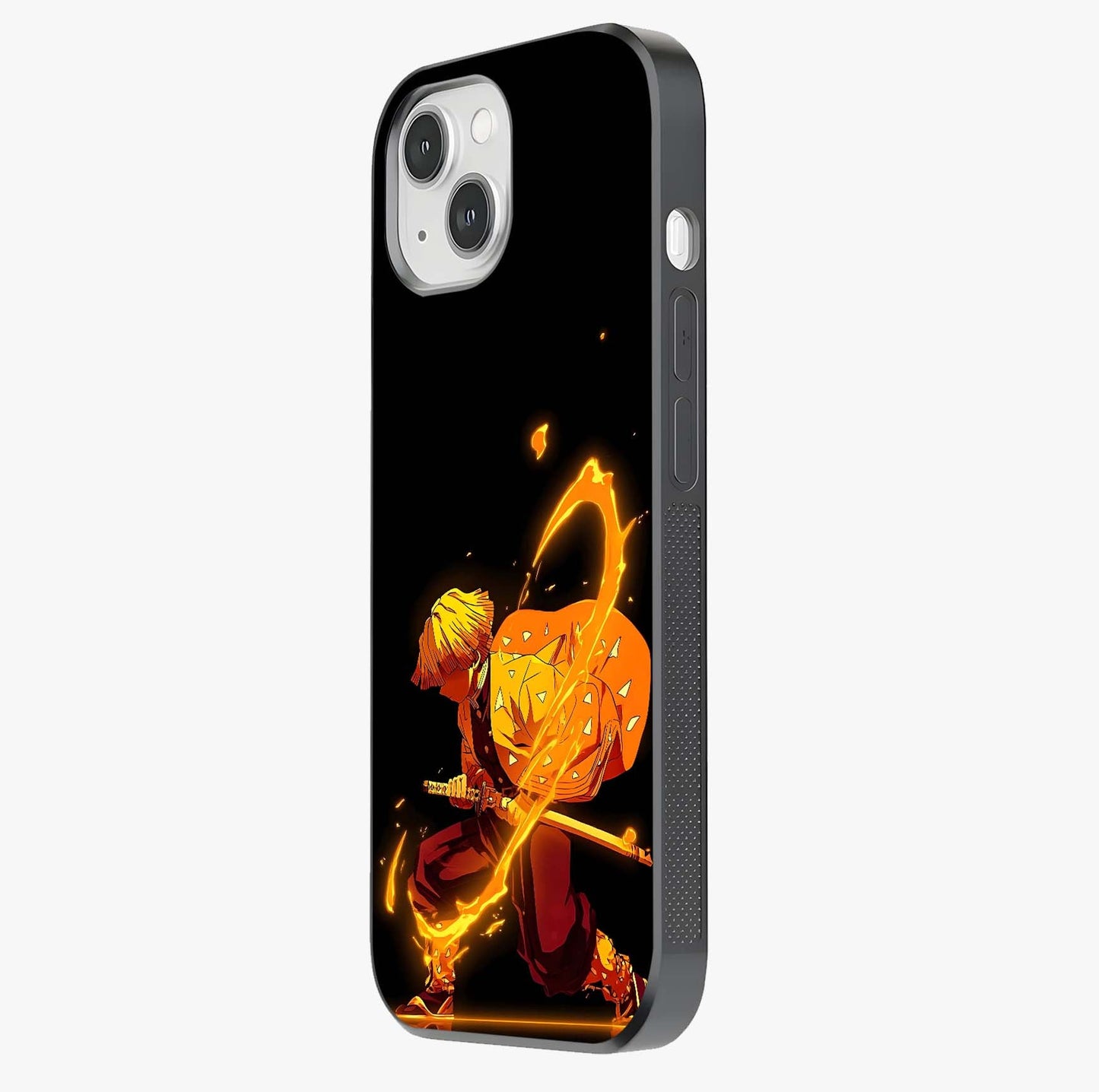 Thunder Flame Execution Glass Case photographed in natural light showing reflective finish and design depth.