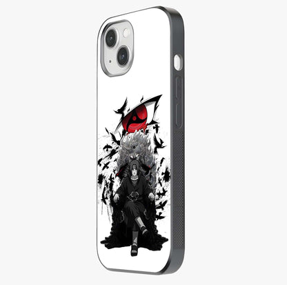 Uchiha Shadow Throne Glass Case photographed in natural light showing reflective finish and design depth.