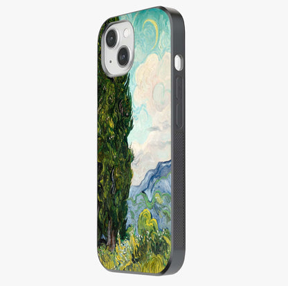 Van Gogh Vintage Art Glass Case photographed in natural light showing reflective finish and design depth.