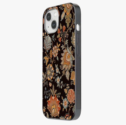 Vintage Floral Dream Glass Case photographed in natural light showing reflective finish and design depth.