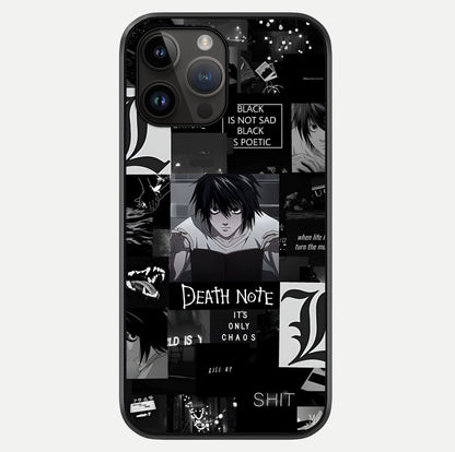 Midnight Chaos Mind Glass Case showing full back design in clean flat view with glossy glass finish.