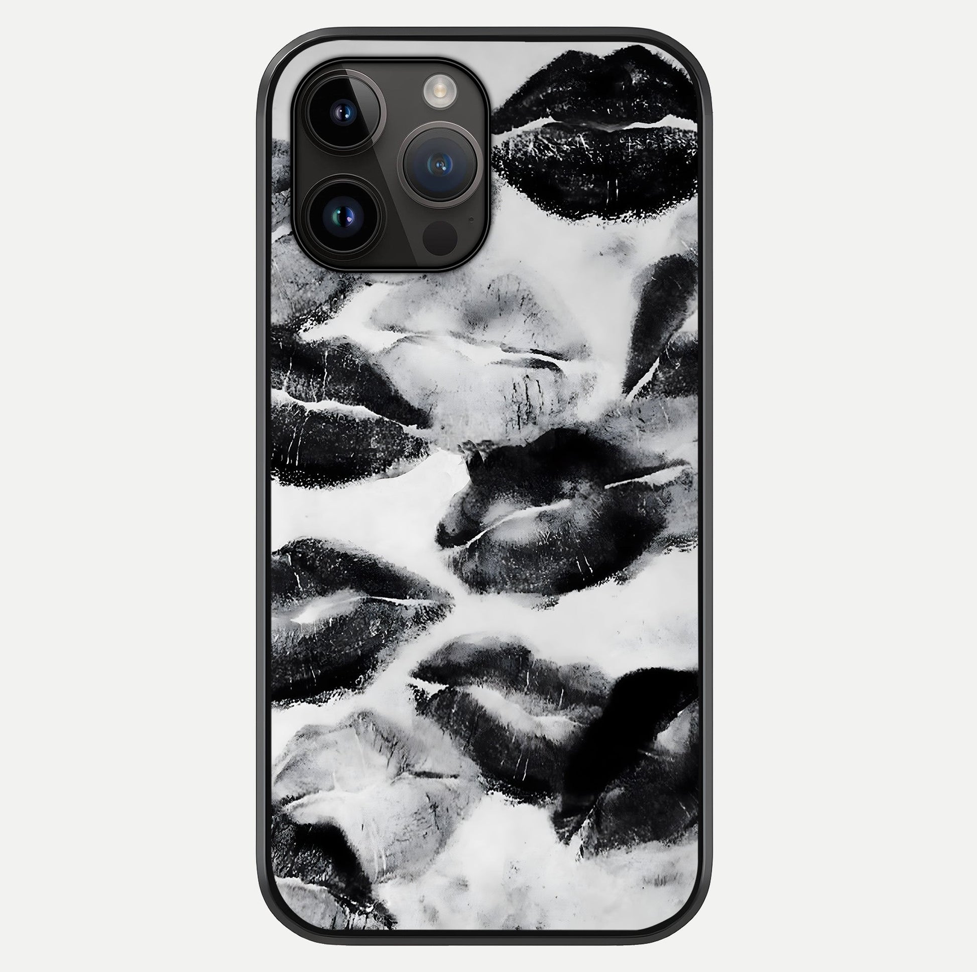 Midnight Kiss Marks Glass Case showing full back design in clean flat view with glossy glass finish.
