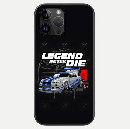 Midnight Racing Legacy Glass Case showing full back design in clean flat view with glossy glass finish.