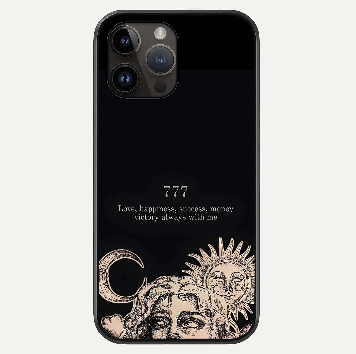 Mystic Victory Aura Glass Case showing full back design in clean flat view with glossy glass finish.