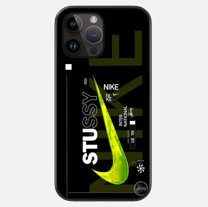 Neon Street Edition Glass Case showing full back design in clean flat view with glossy glass finish.
