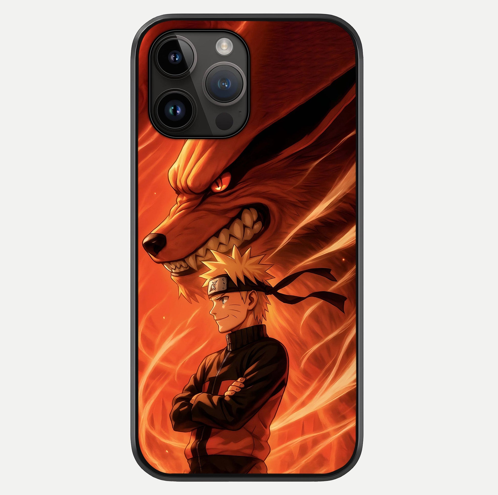 Nine Tails Legacy Glass Case showing full back design in clean flat view with glossy glass finish.