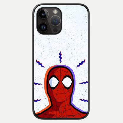 Omg Spiderman Glass Case showing full back design in clean flat view with glossy glass finish.