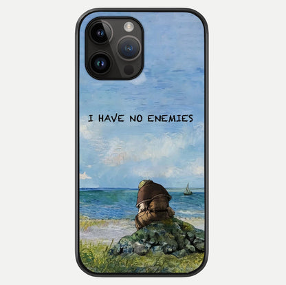 Peace Beyond War Glass Case showing full back design in clean flat view with glossy glass finish.