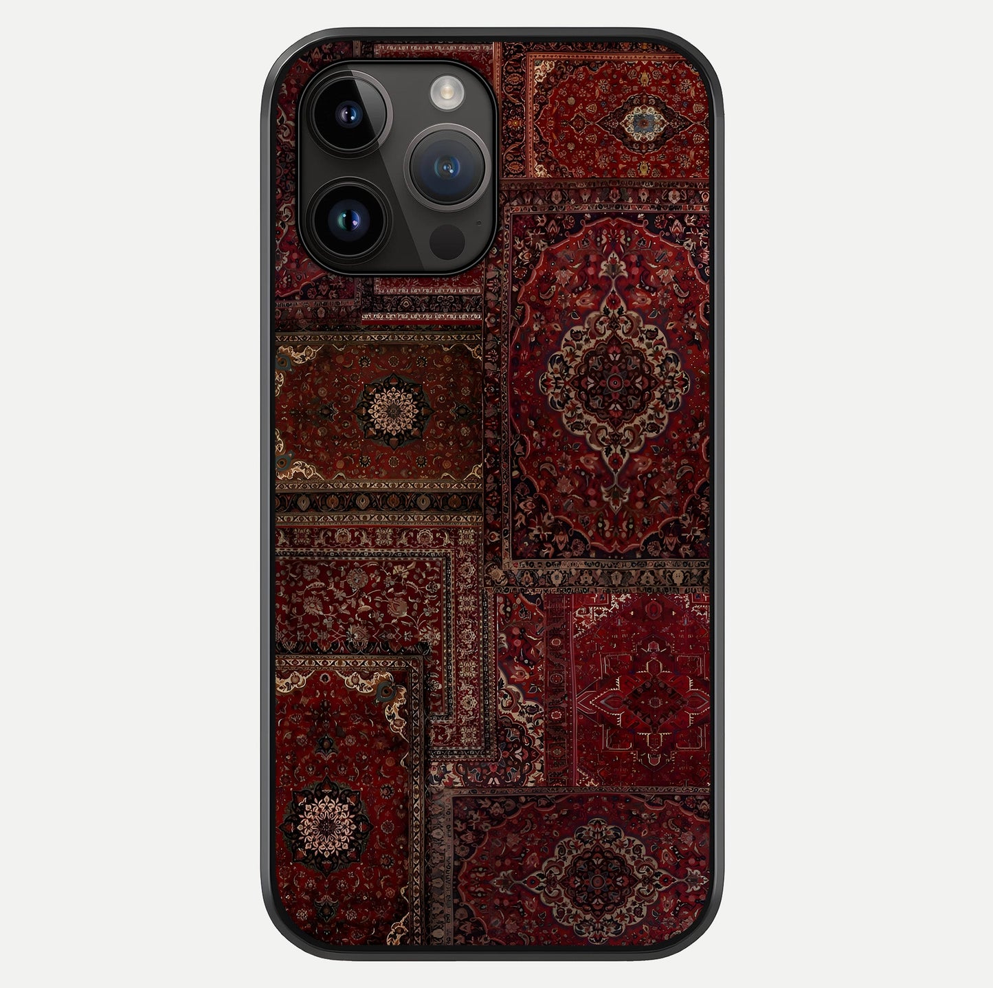 Persian Velvet Tale Glass Case showing full back design in clean flat view with glossy glass finish.