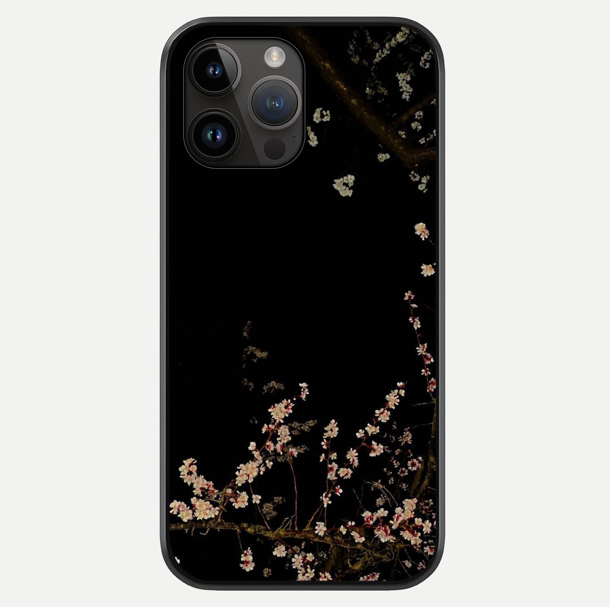 Petal Moon Light With Custom Name Glass Case showing full back design in clean flat view with glossy glass finish.