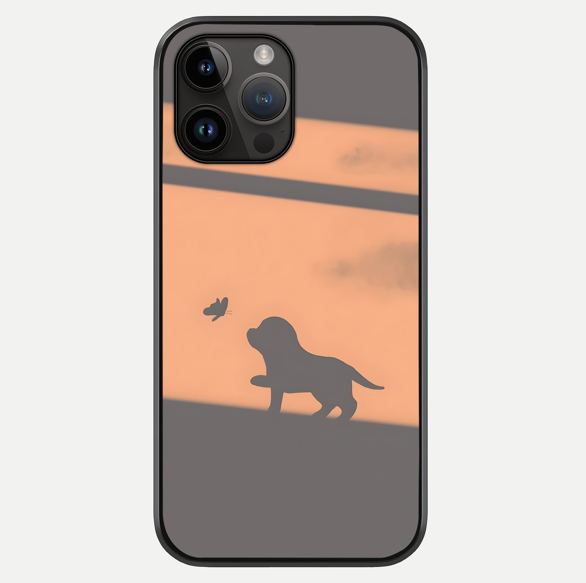 uppy Shadow Art Glass Case showing full back design in clean flat view with glossy glass finish.