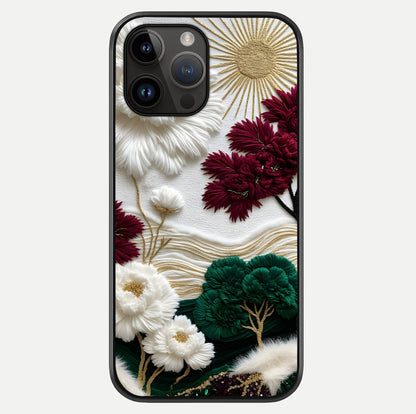 Radiant Bloom Elegance Glass Case showing full back design in clean flat view with glossy glass finish.