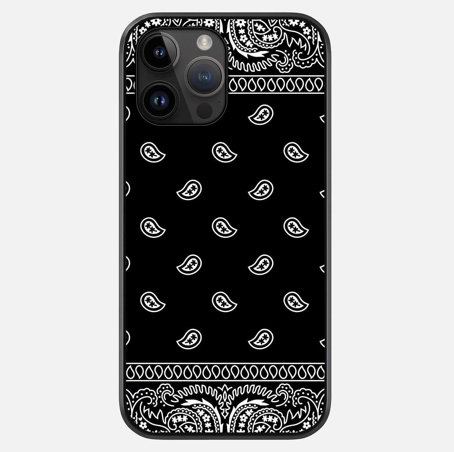 Retro Rebel Threads Glass Case showing full back design in clean flat view with glossy glass finish.