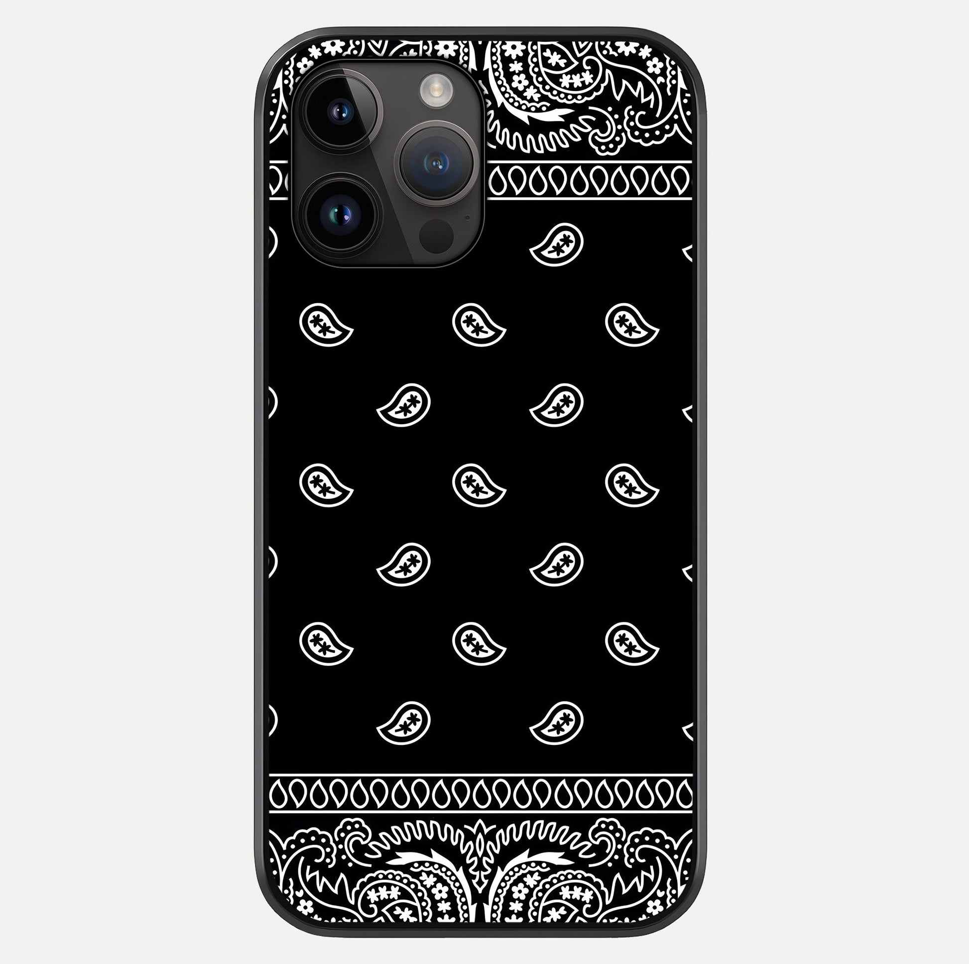 Retro Rebel Threads Glass Case showing full back design in clean flat view with glossy glass finish.