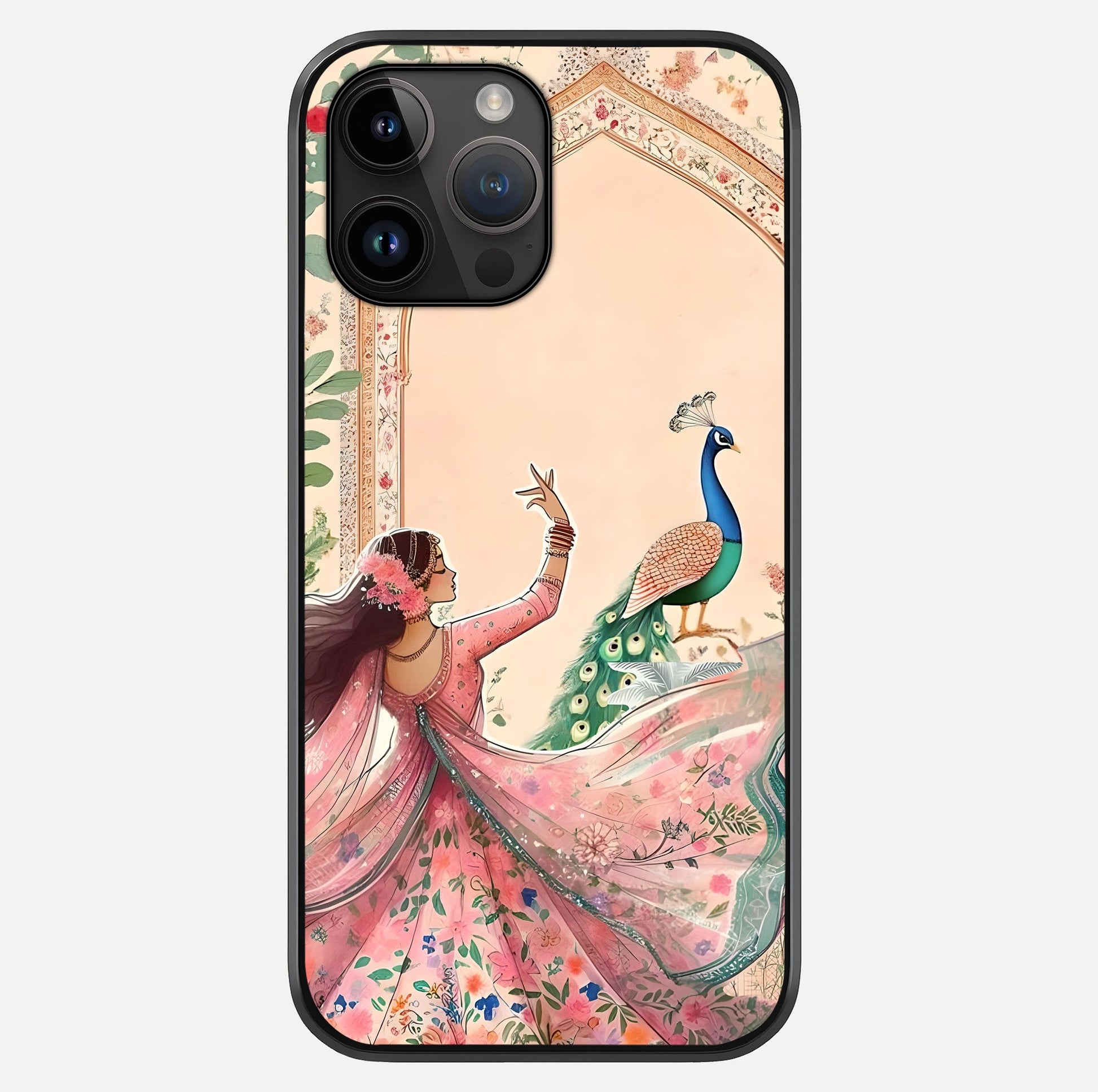 Royal Grace Muse Glass Case showing full back design in clean flat view with glossy glass finish.