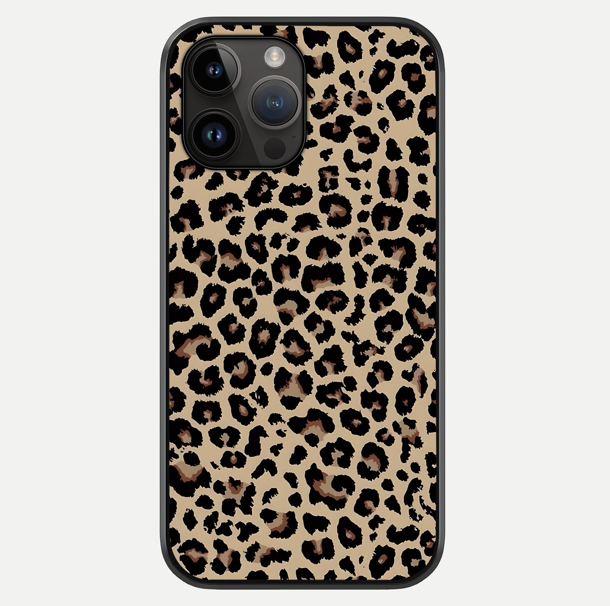 Savage Chic Pattern Glass Case showing full back design in clean flat view with glossy glass finish.