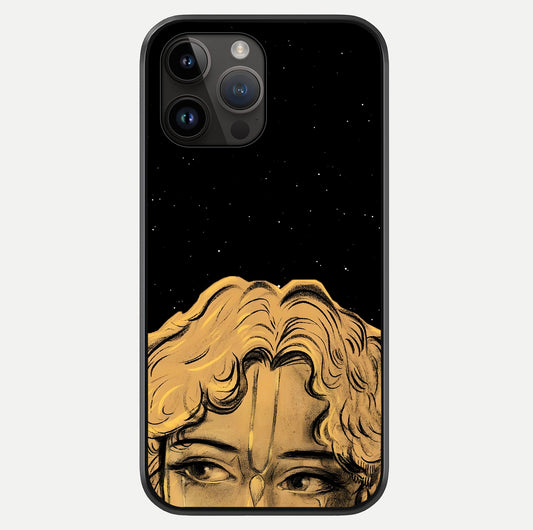 Shri Krishna Art Glass Case showing full back design in clean flat view with glossy glass finish.