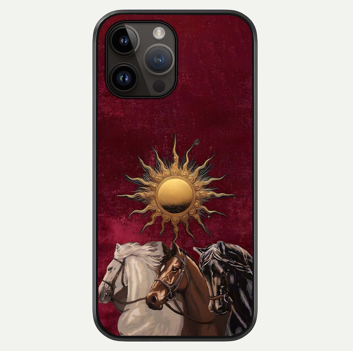 Solar Riders Glass Case showing full back design in clean flat view with glossy glass finish.