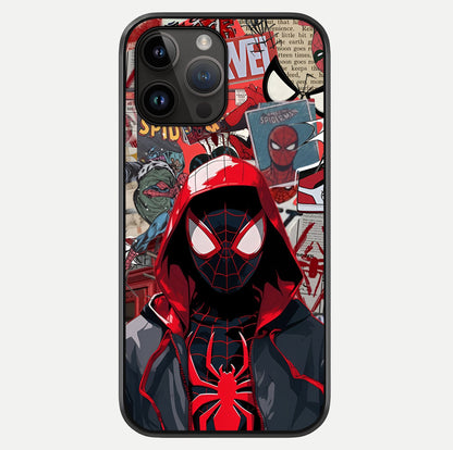 Spider Collage Street Glass Case showing full back design in clean flat view with glossy glass finish.